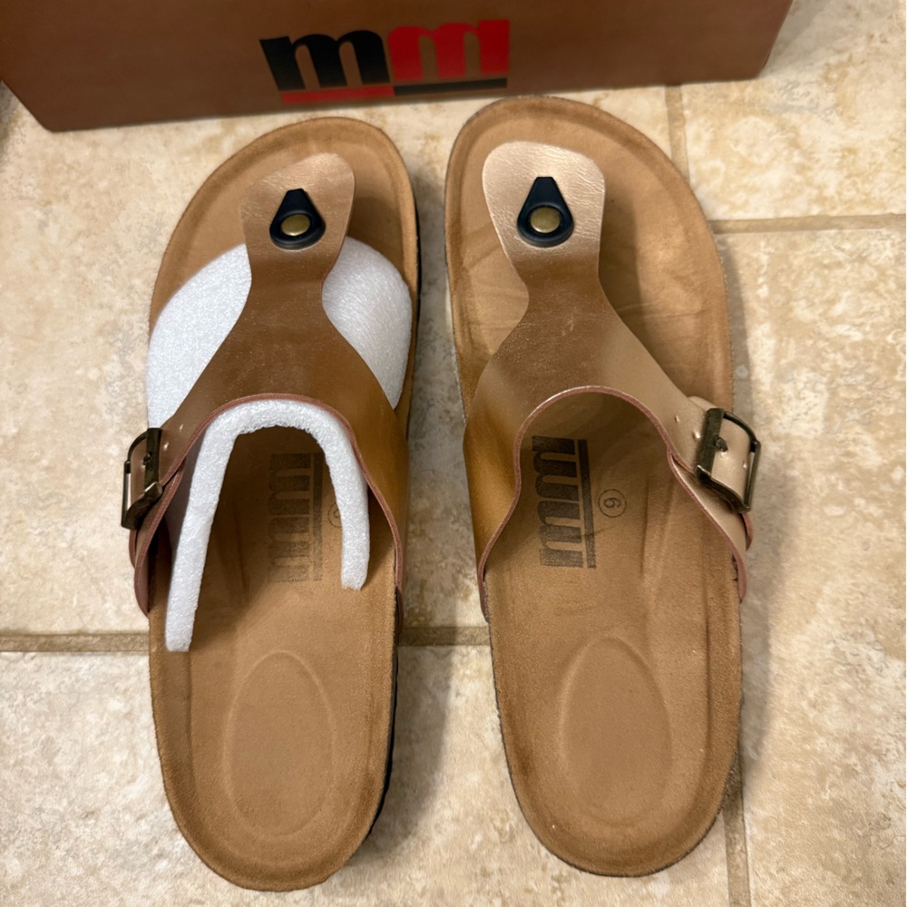 Rose Gold Sandals with Buckle